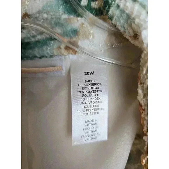 Alfred Dunner Ladies Fall Open Jacket Size 20W Sequined Lined Floral Print - Picture 2 of 10